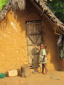 Homes are mud-brick with thatched roofs