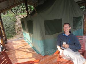 "Safari" tent with king-sized bed and electricity