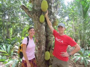 Posing with some Jackfruit on our spice tour